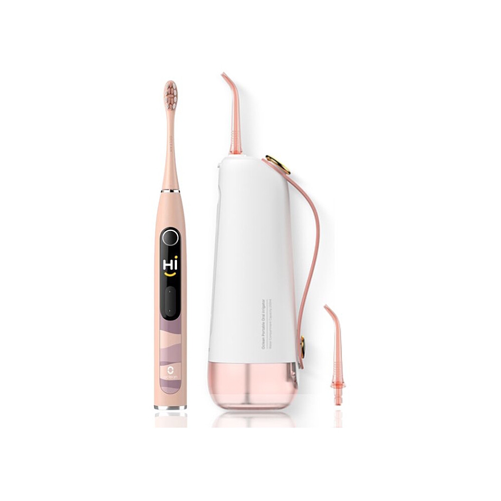 OCLEAN Sada růžová sonický kartáček X10 a ústní sprcha W10