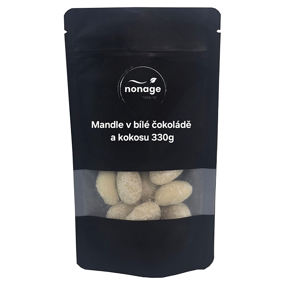 NONAGE Mandle v bílé čokoládě obalené kokosem 330 g