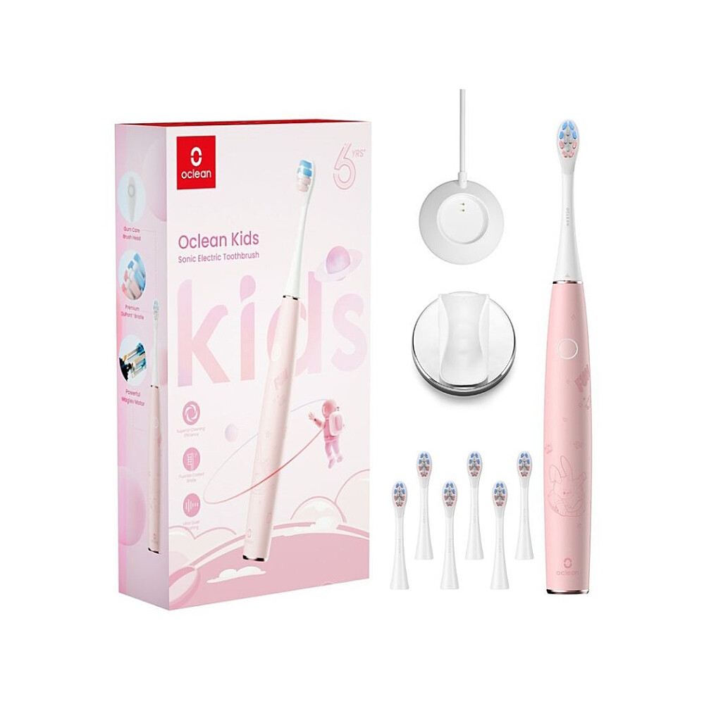 OCLEAN Sada kids růžová 6 ks hlavic a držák na zeď navíc