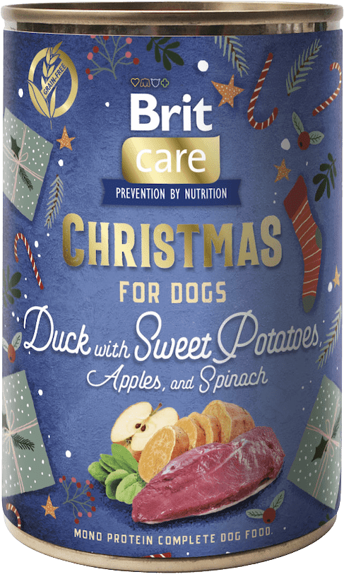 Konzerva Brit Care Dog Christmas kachna s batáty, jablky a špenátem 400g