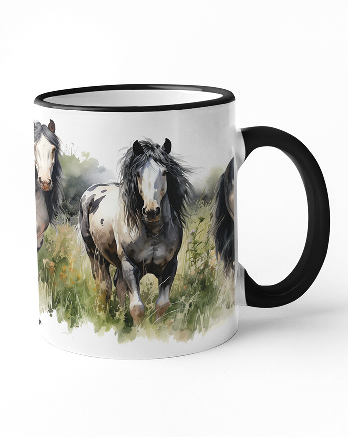 Keramický hrnek s motivem koní