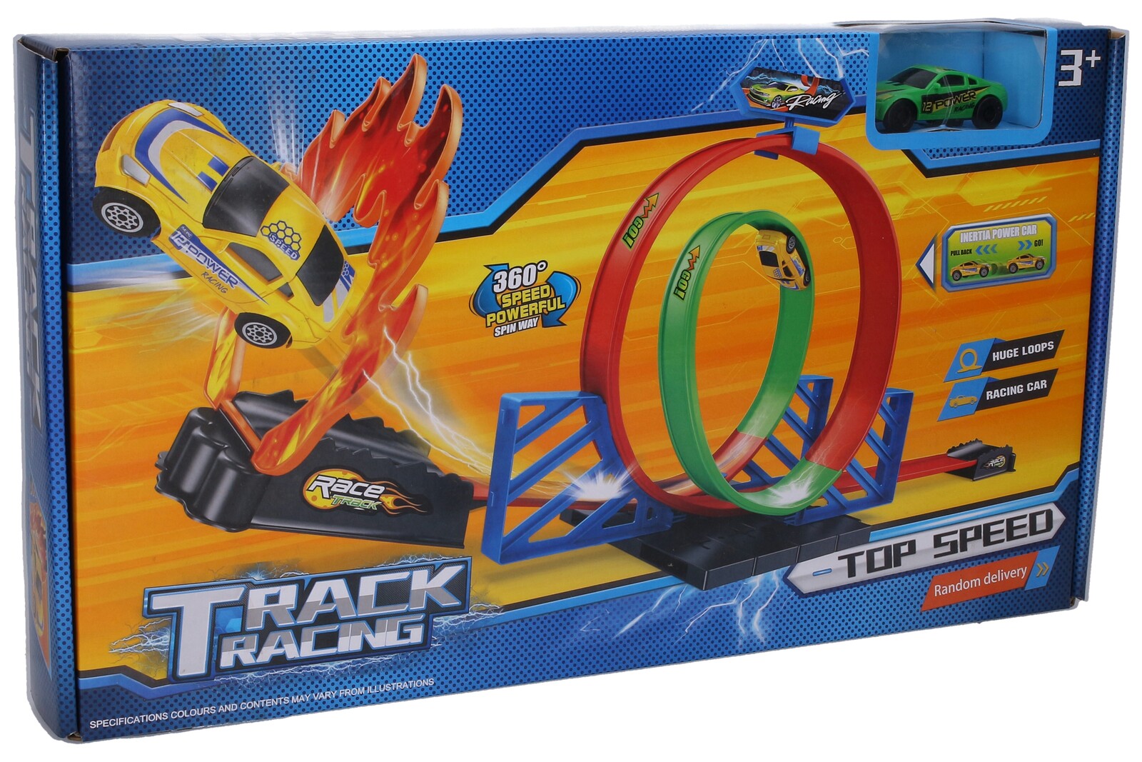 Dráha se smyčkou a ohnivou rampou 100x22x27 cm