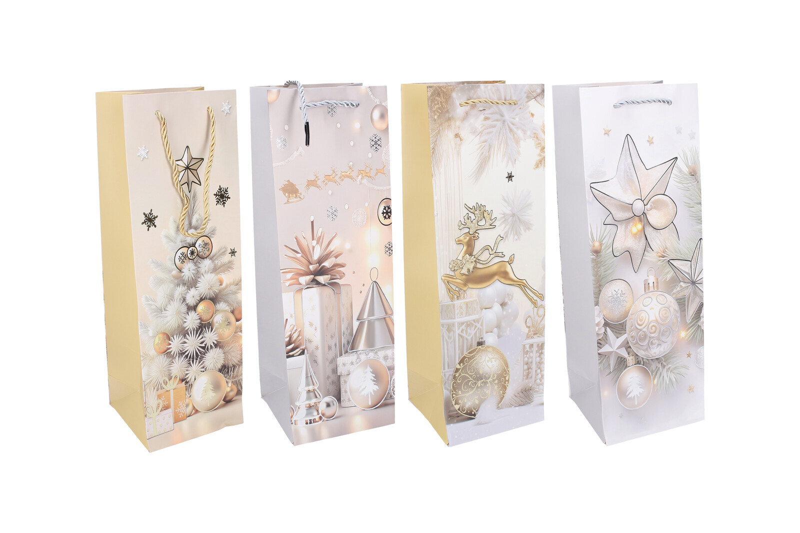 Dárková taška na láhev M 12x35x9 cm VÁNOCE