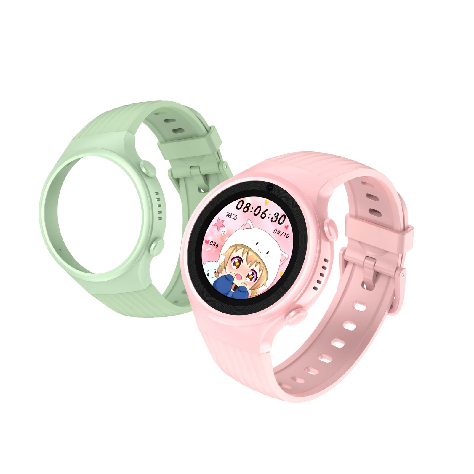 Dětské smart hodinky kulaté Kiddoboo x Lagenio WatchMe 4G Pink/Mint