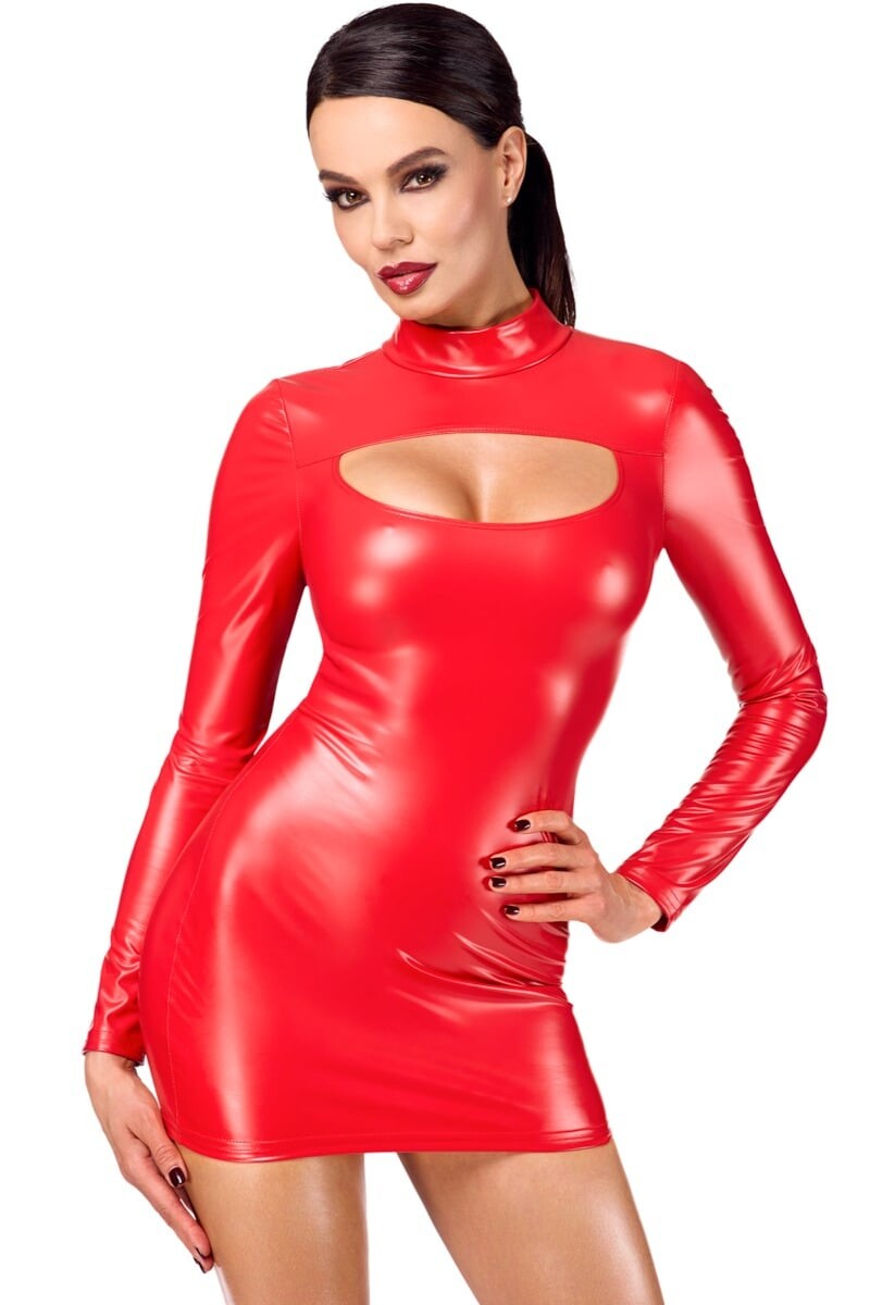 Červené šaty Bombshell Cut-Out