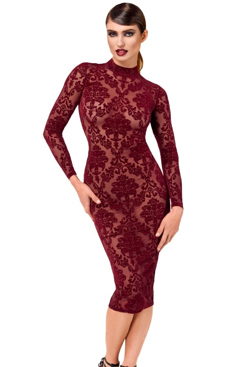 Bordové midi šaty Kink Royal