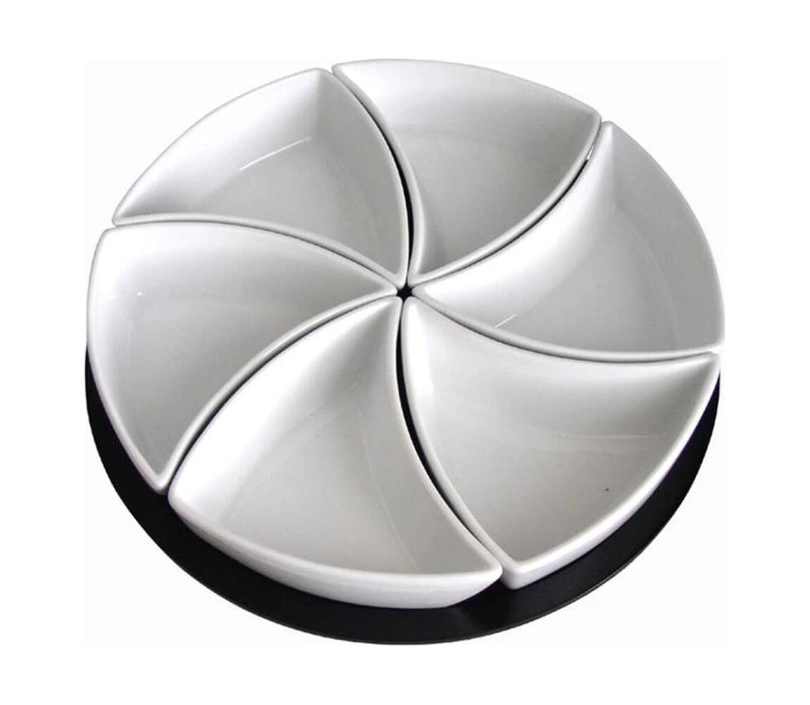 UTC Sada misek s podnosem TORO 6 ks keramika/dřevo 590051