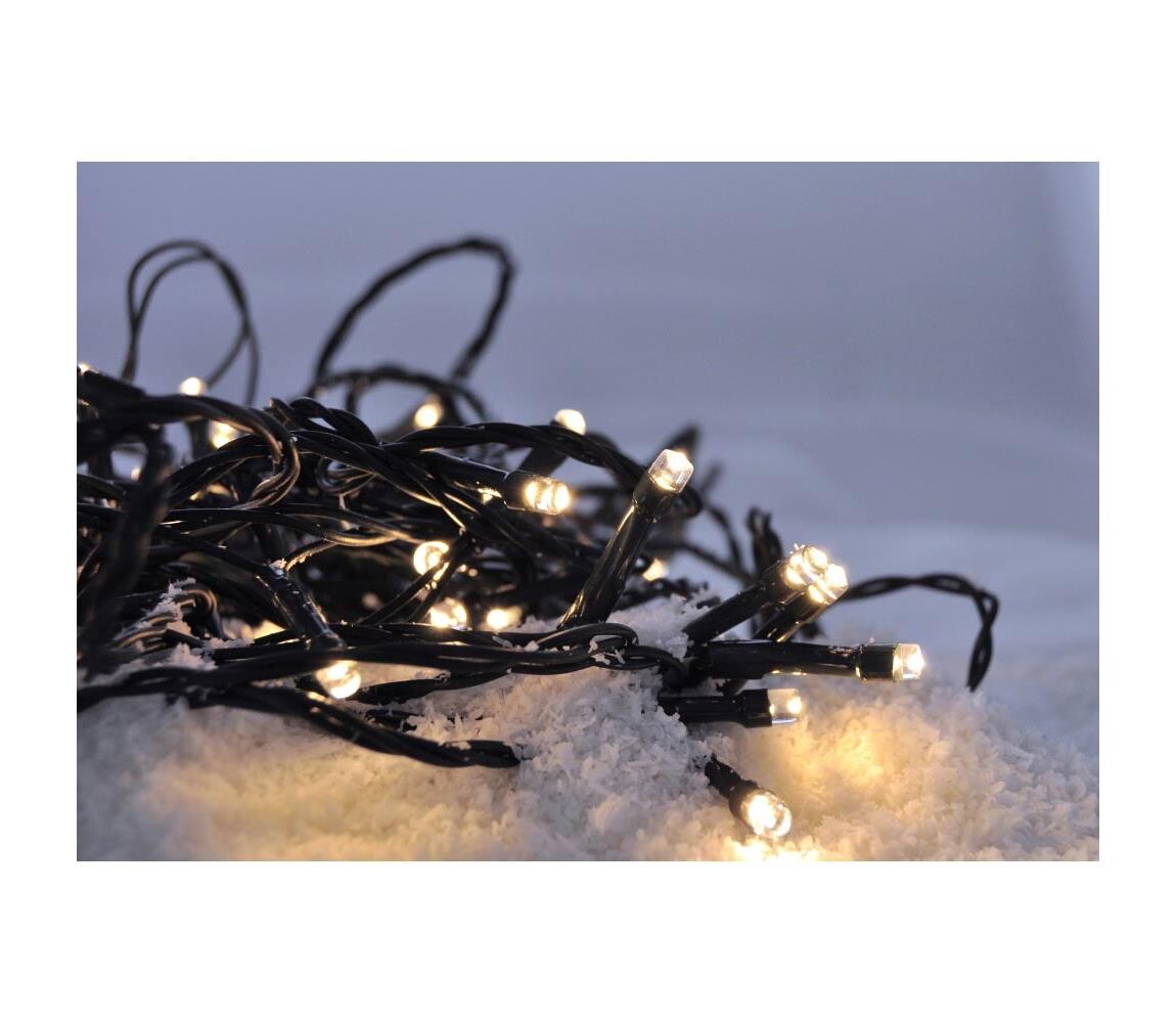 1V53-WW - LED Vánoční řetěz 50xLED/8 funkcí/3xAA 8m IP44 teplá bílá 1V53-WW