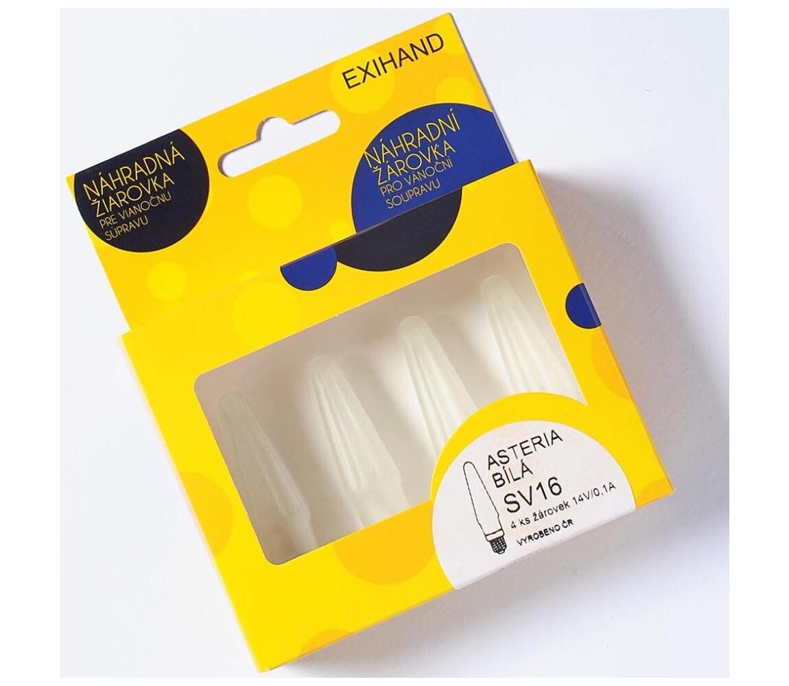 SADA 4 x Náhradní žárovka ASTERIA E10/14V/0,1A bílá 162600.B