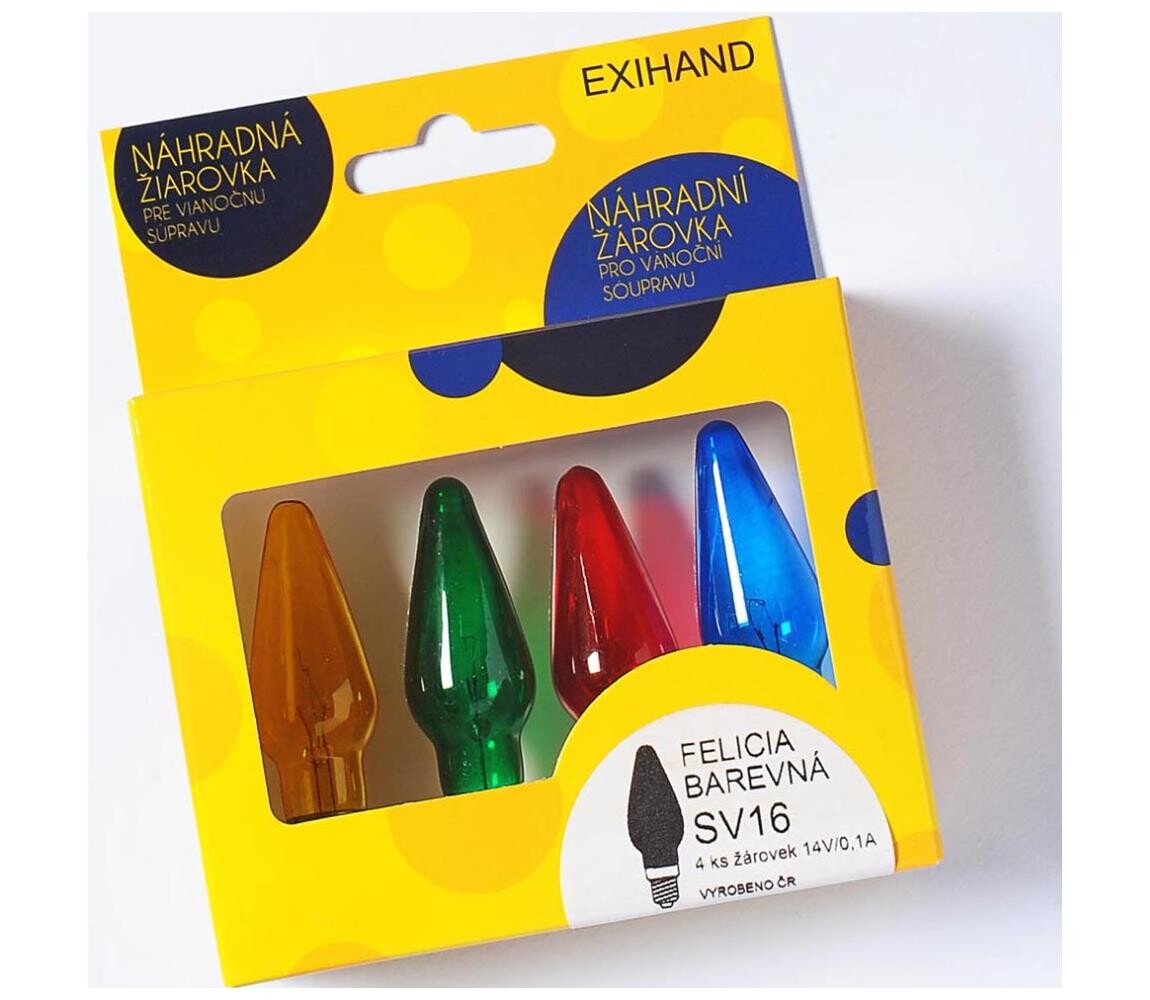 SADA 4 x Náhradní žárovka FELICIA E10/14V/0,1A barevná 166100.B