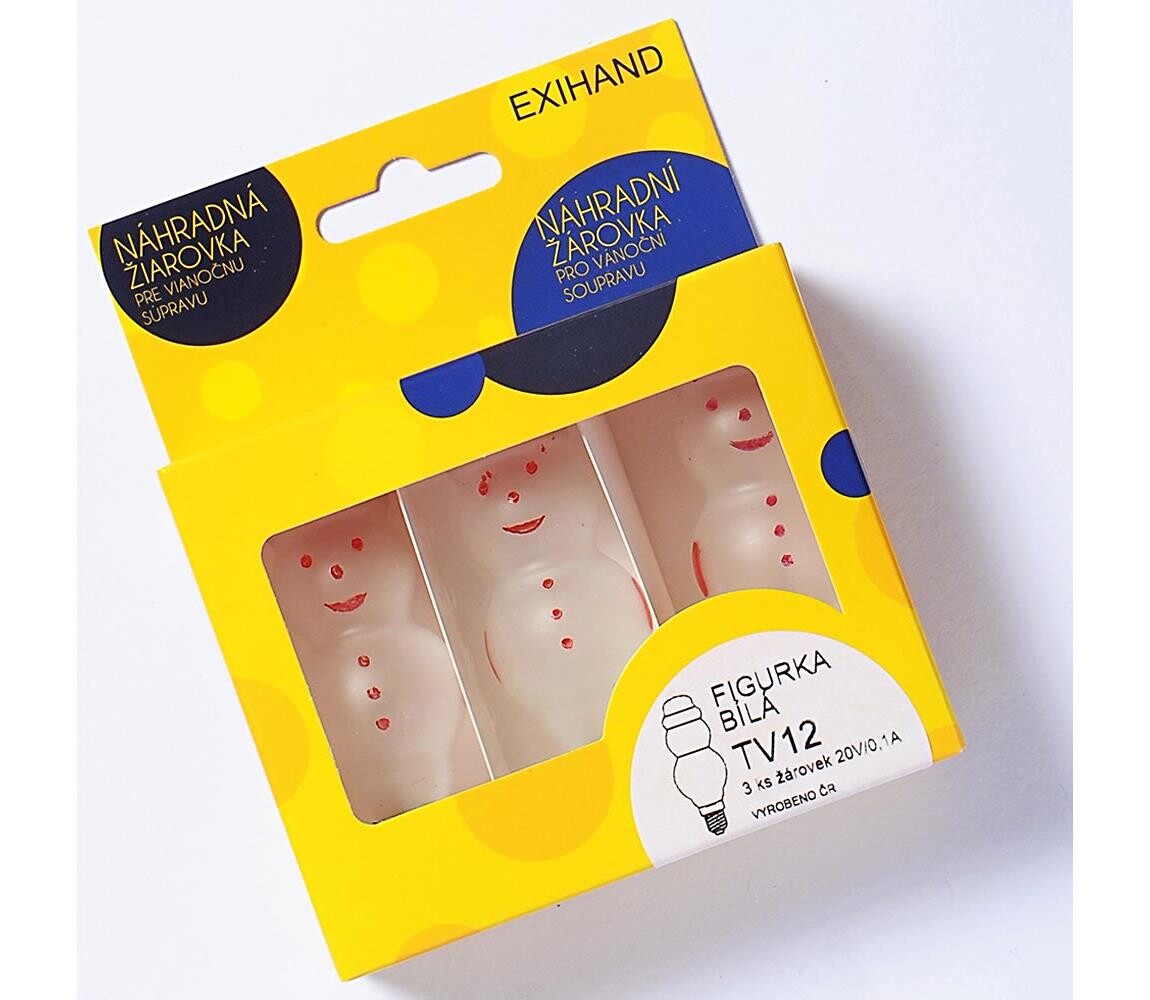 SADA 3 x Náhradní žárovka FIGURINE E10/20V/0,1A bílá 163600.B