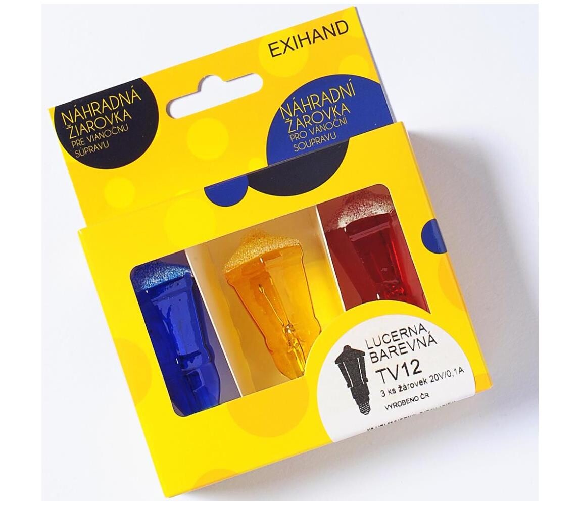 SADA 3 x Náhradní žárovka LANTERN E10/20V/0,1A barevná 169700.B