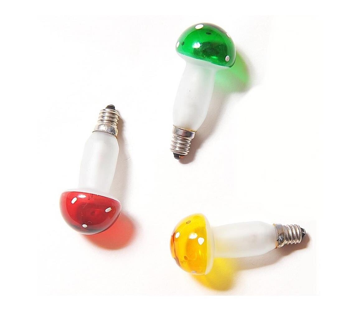 SADA 3x Náhradní žárovka TOADSTOOL E10/20V barevná mix 169100.B