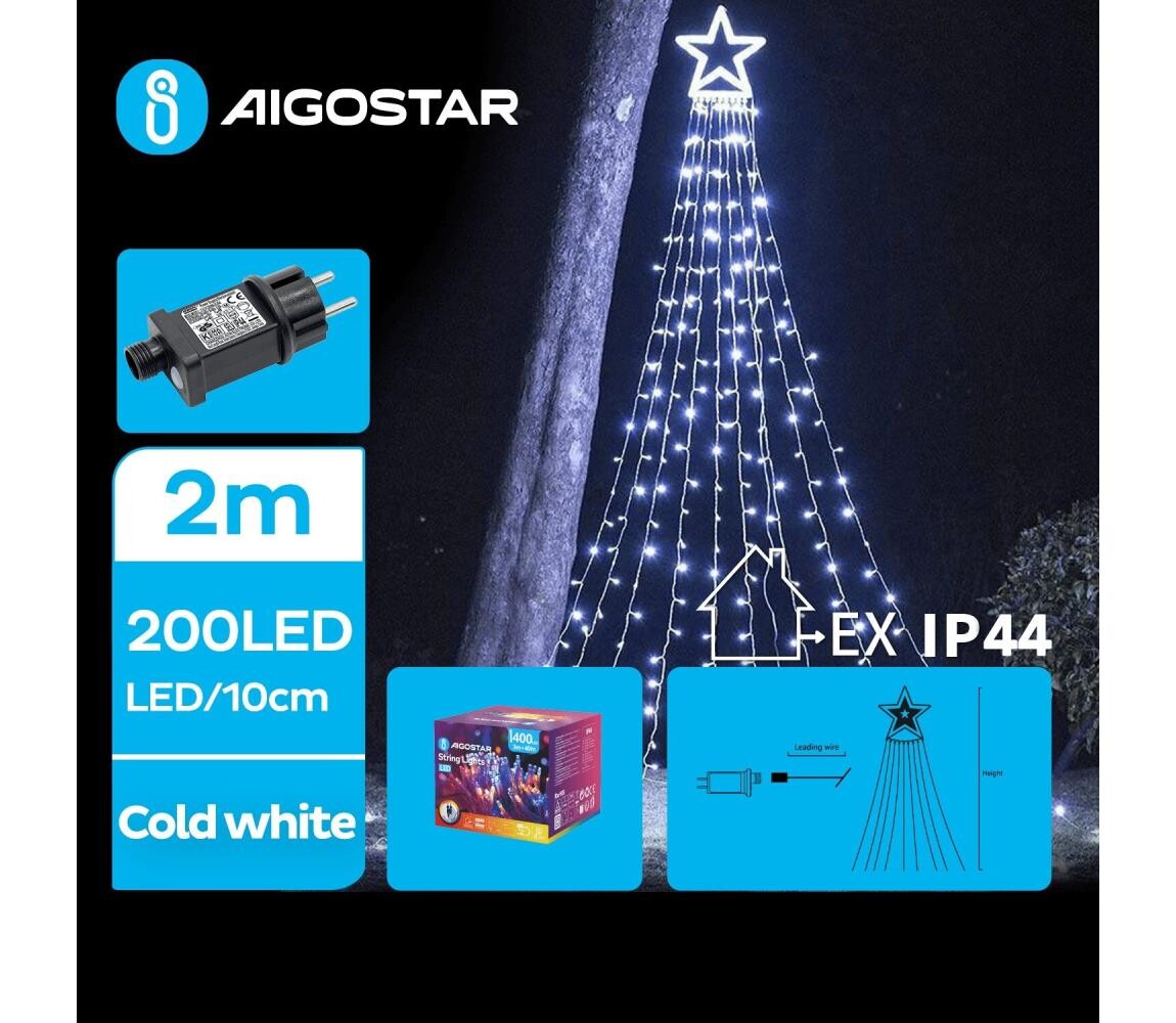 B.V.  - LED Venkovní vánoční dekorace LED/3,6W/230V 2m IP44 studená bílá B10303Q7D