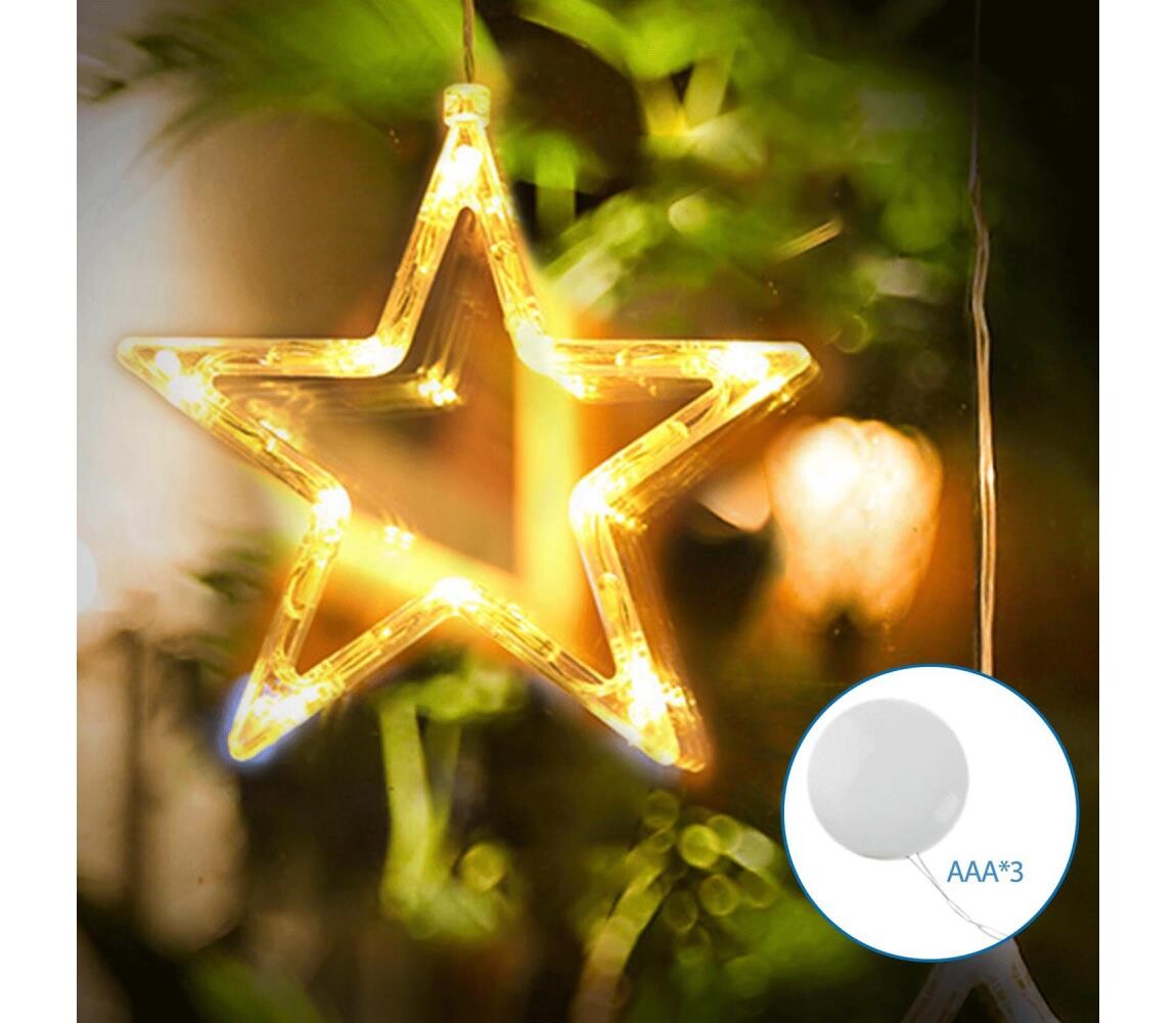 B.V.  - LED Vánoční dekorace LED/3xAAA hvězda 19cm B10303K5W