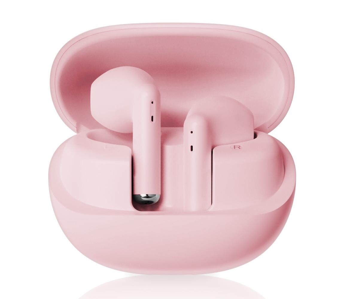 Niceboy Beans 4 - Bezdrátová sluchátka 300 mAh + 2x 35 mAh IPX4 růžová beans-4-pink