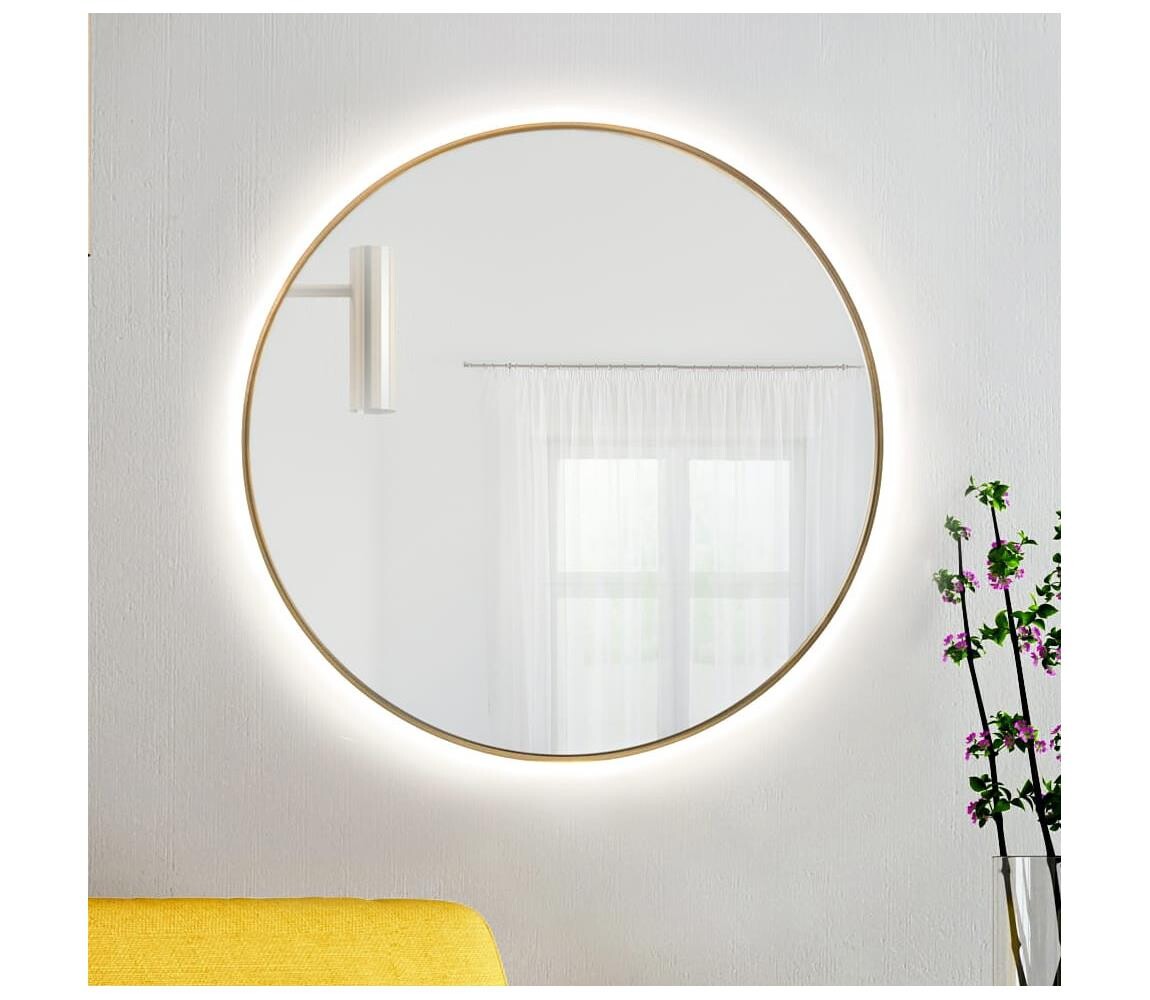 Baltica Design - LED Zrcadlo s pods. BRIGHT 15W/230V 3000K pr. 80 cm IP65 zlatá Bright 80 Golden, warm