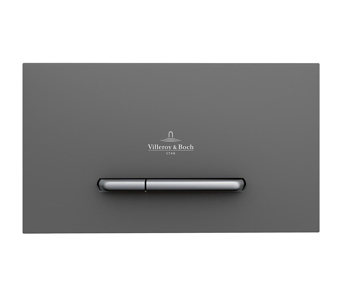 Villeroy & Boch 922169D8 - Splachovací tlačítko VICONNECT antracit/matný chrom 922169D8