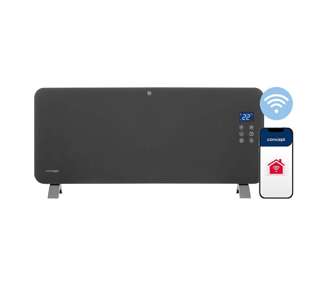 Concept KS4100 -Chytrý elektrický přímotop/konvektor 1000/2000W Wi-Fi IP24 šedá KS4100