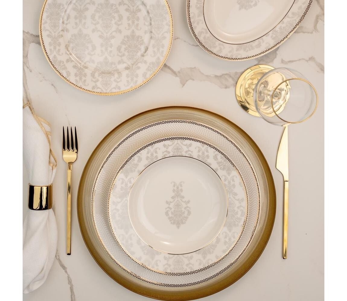 Jídelní sada 68 ks pestrobarevná/kostní porcelán 710KTP3705