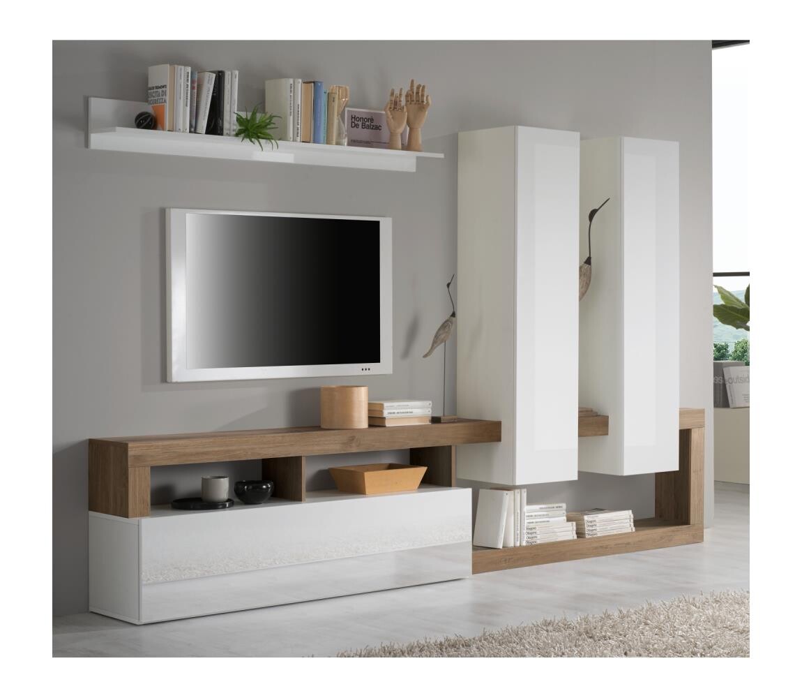 MC Akcent Obývací stěna LENOR bílá/dub 769030MR