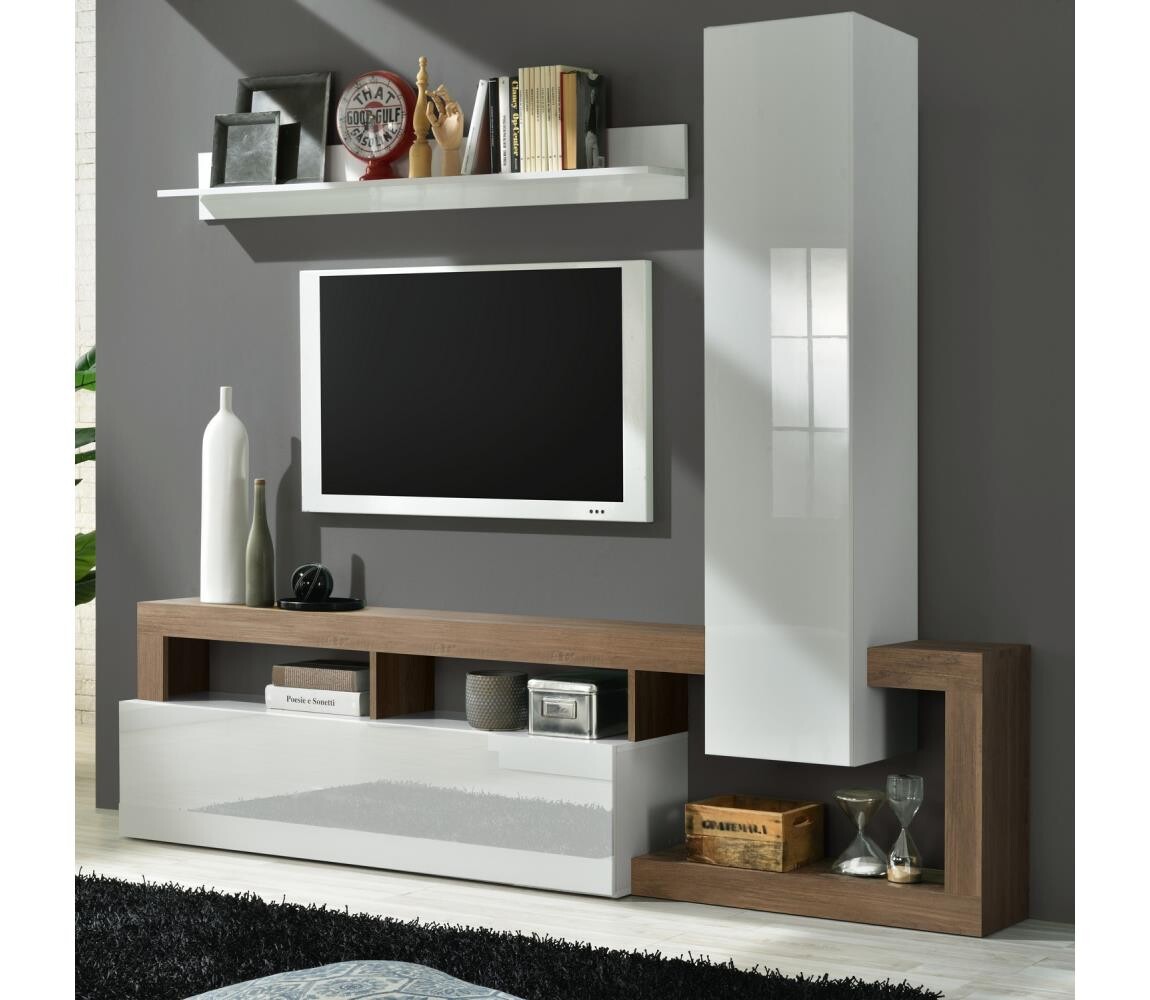 MC Akcent Obývací stěna LENOR bílá/dub 759030MR