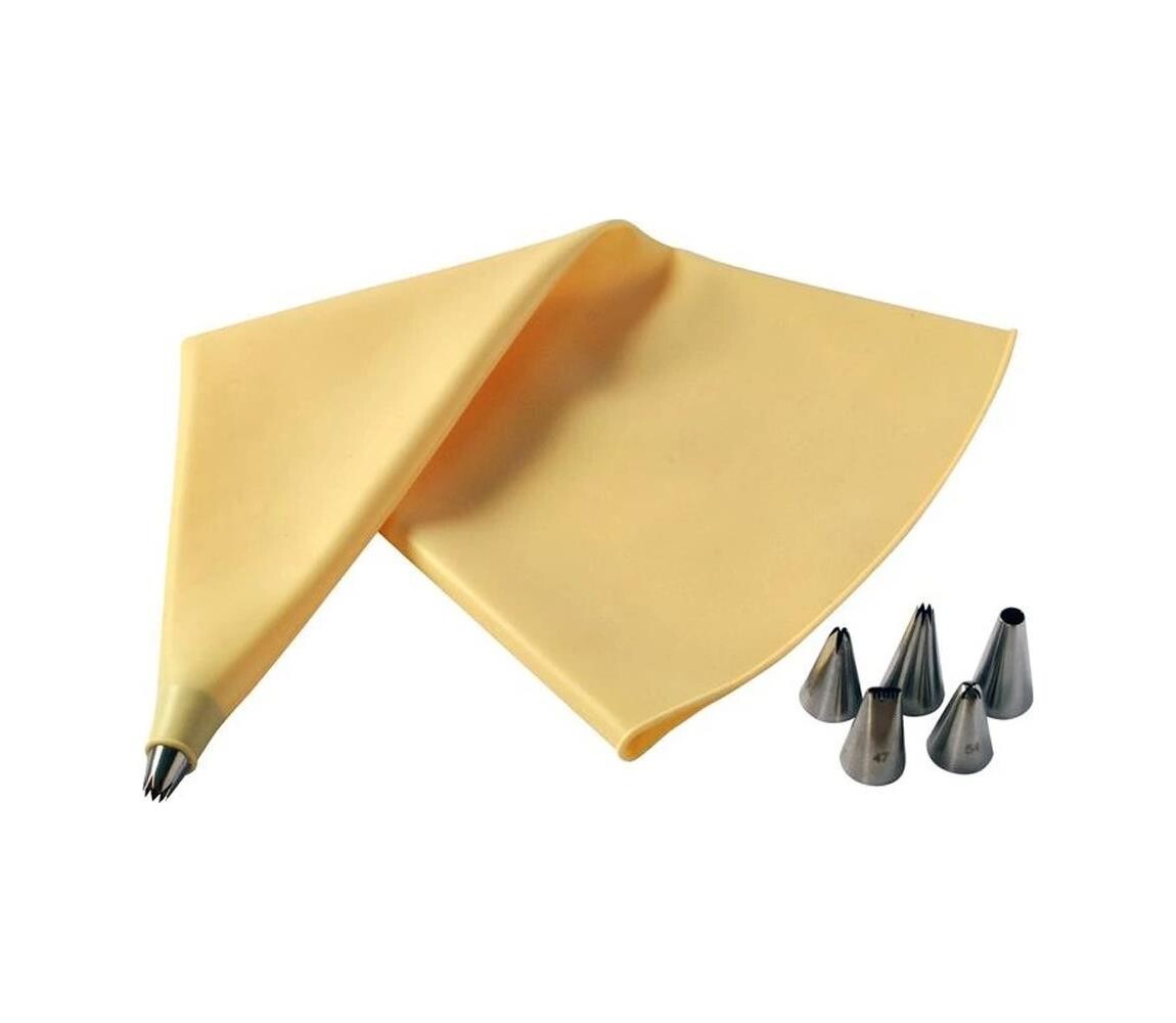 UTC Silikonový zdobící sáček + 6 trysek TORO žlutá/nerez 263466