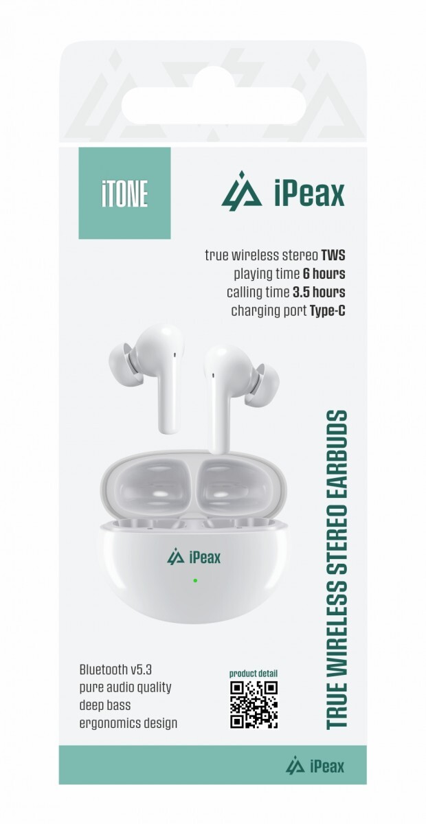 TWS sluchátka iPeax iTone bílá
