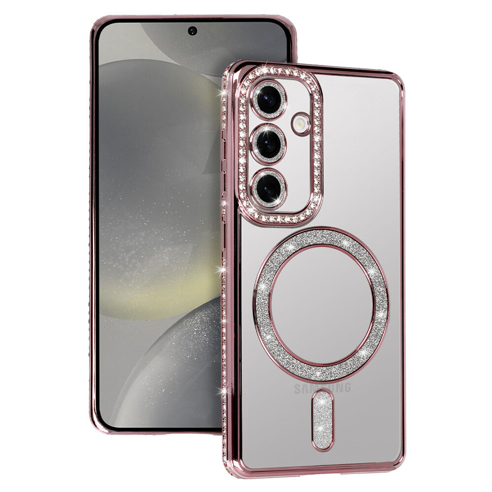 Zadní kryt Bling Magsafe pro Samsung Galaxy S25 FE pink