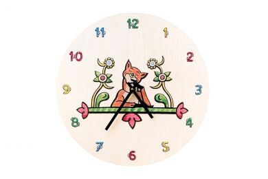 Dřevěné hodiny Chytrá kmotra liška – Josef Lada ©