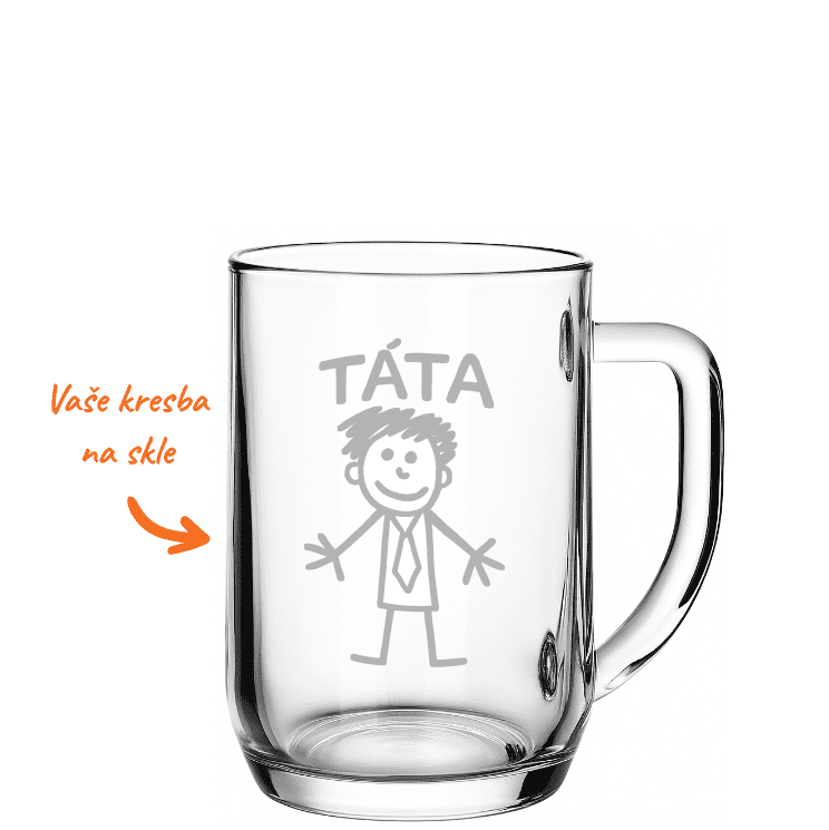 Dekorant Půllitr s vaším ručně nakresleným obrázkem Bohemia 500 ml 1KS