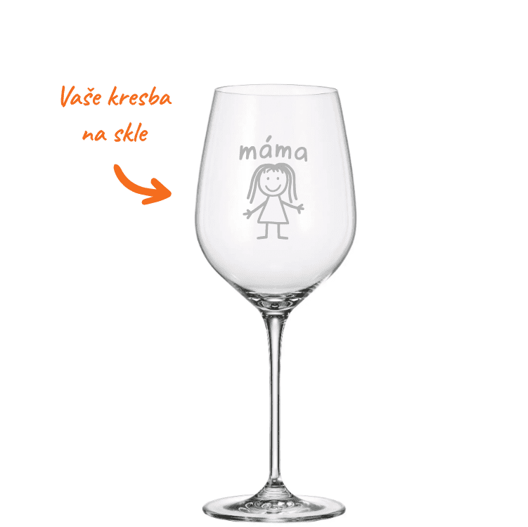 Dekorant Sklenice na bílé víno s vaší kresbou Uria 480 ml 1KS