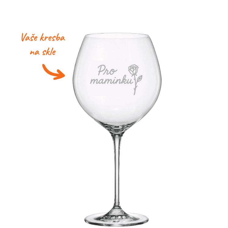 Dekorant Sklenice na červené víno s vaším ručně nakresleným obrázkem Uria 750 ml 1KS