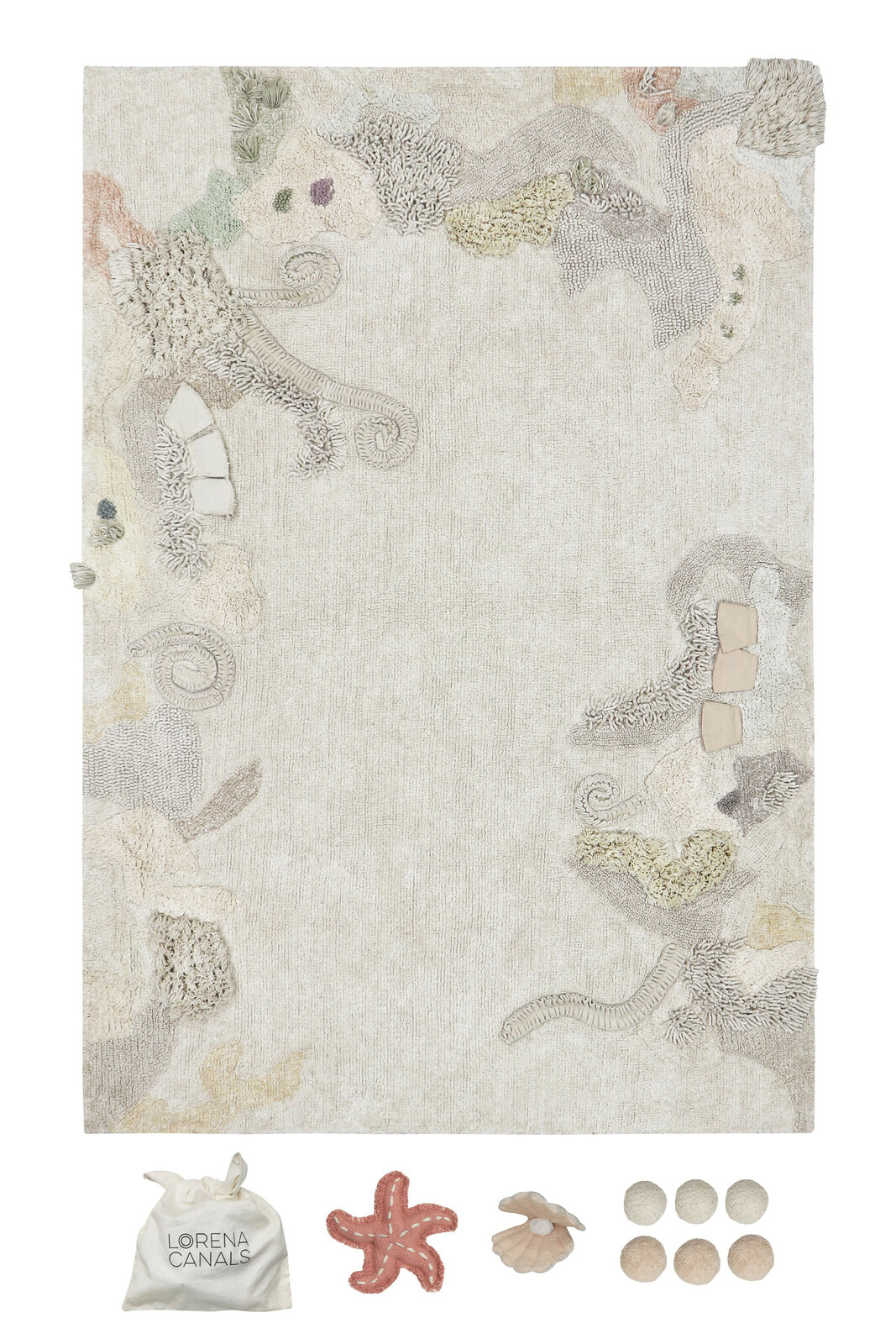 Dětský kusový koberec Play Seabed, 140x200, béžová, dětský pokoj, Lorena Canals