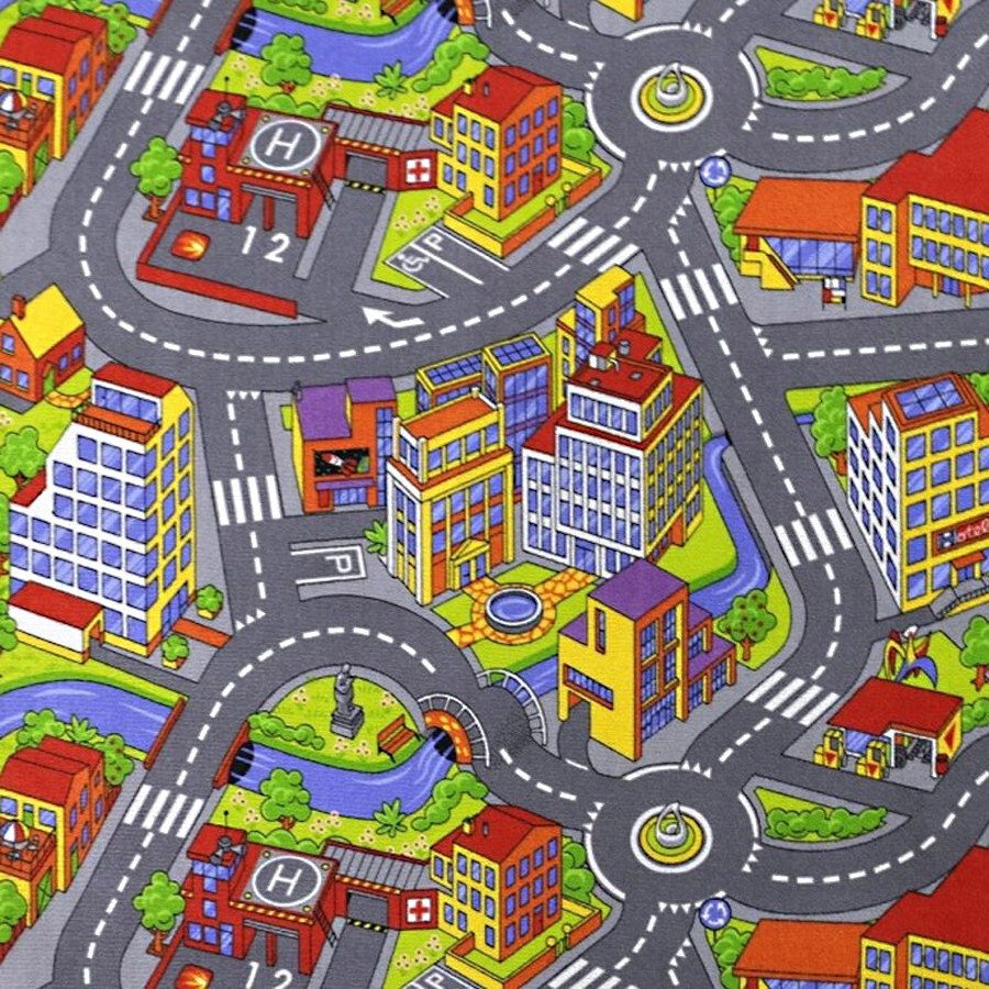 AKCE: 77x199 cm Dětský kusový koberec Big City 97 - obšitý ze všech stran, šíře, vícebarevná, filc, dětský pokoj, Associated Weavers