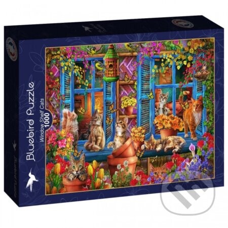 Puzzle Okenné police Mačky - Bluebird