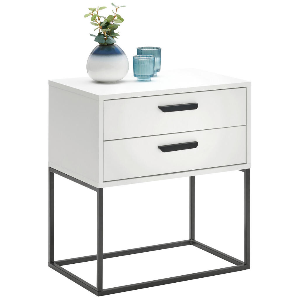 Carryhome NOČNÍ STOLEK, černá, bílá, 60/65/38,5 cm
