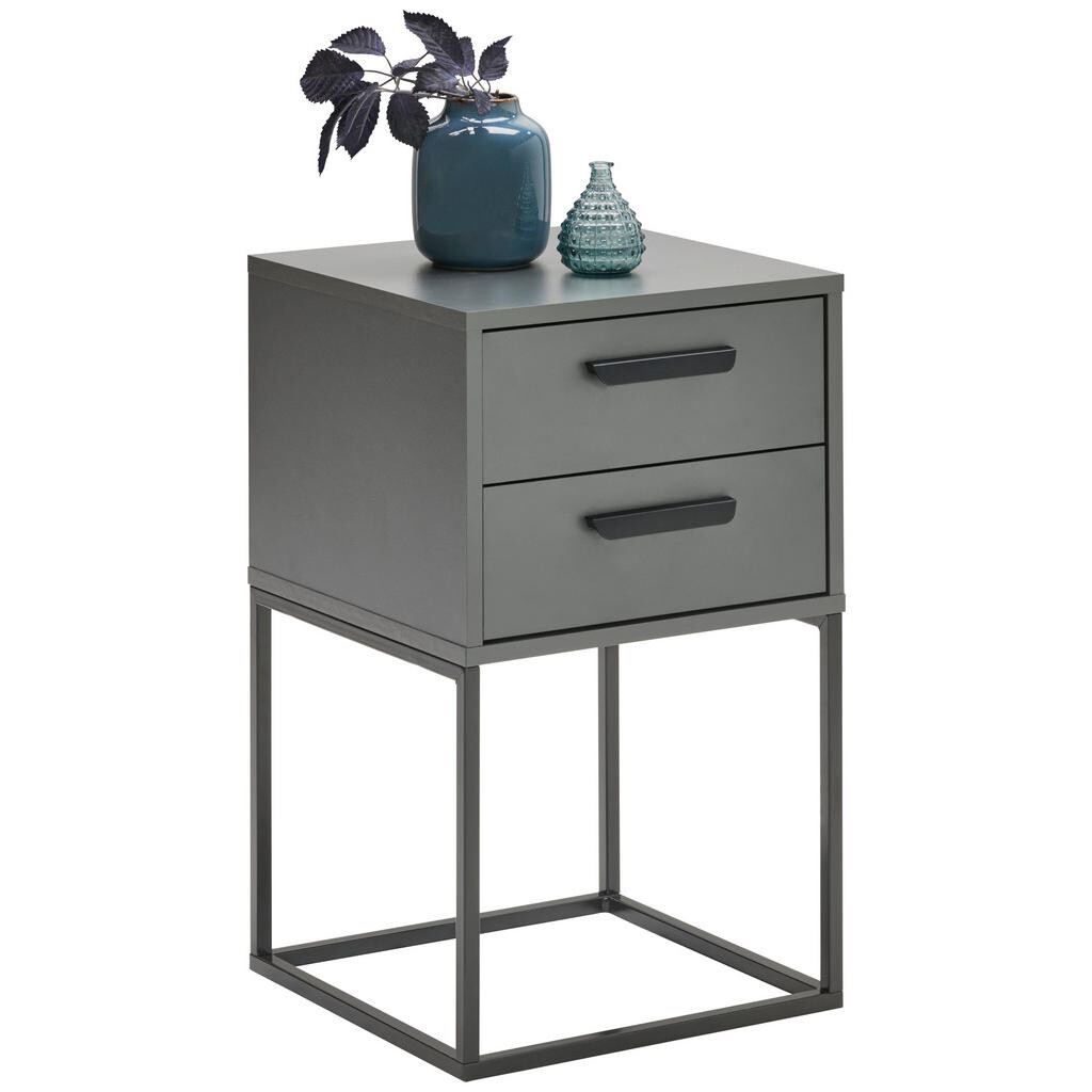 Carryhome NOČNÍ STOLEK, antracitová, černá, 40/65/38,5 cm
