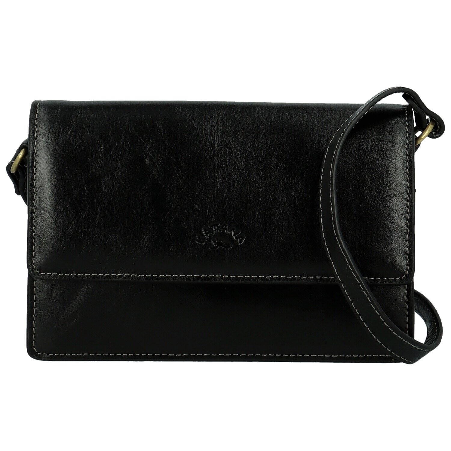Dámská kožená crossbody kabelka černá - Katana Saire černá