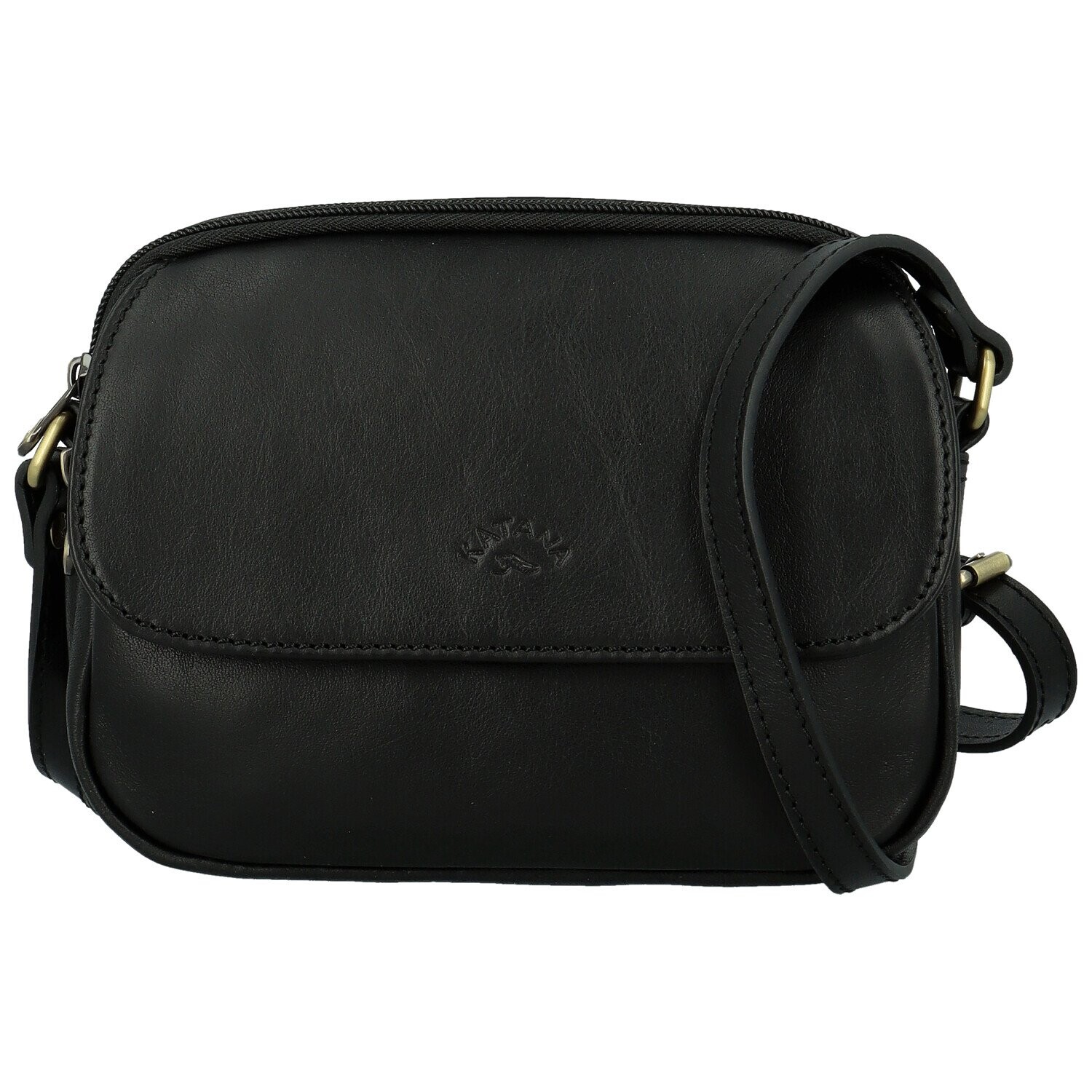 Dámská kožená crossbody kabelka černá - Katana Shirin černá