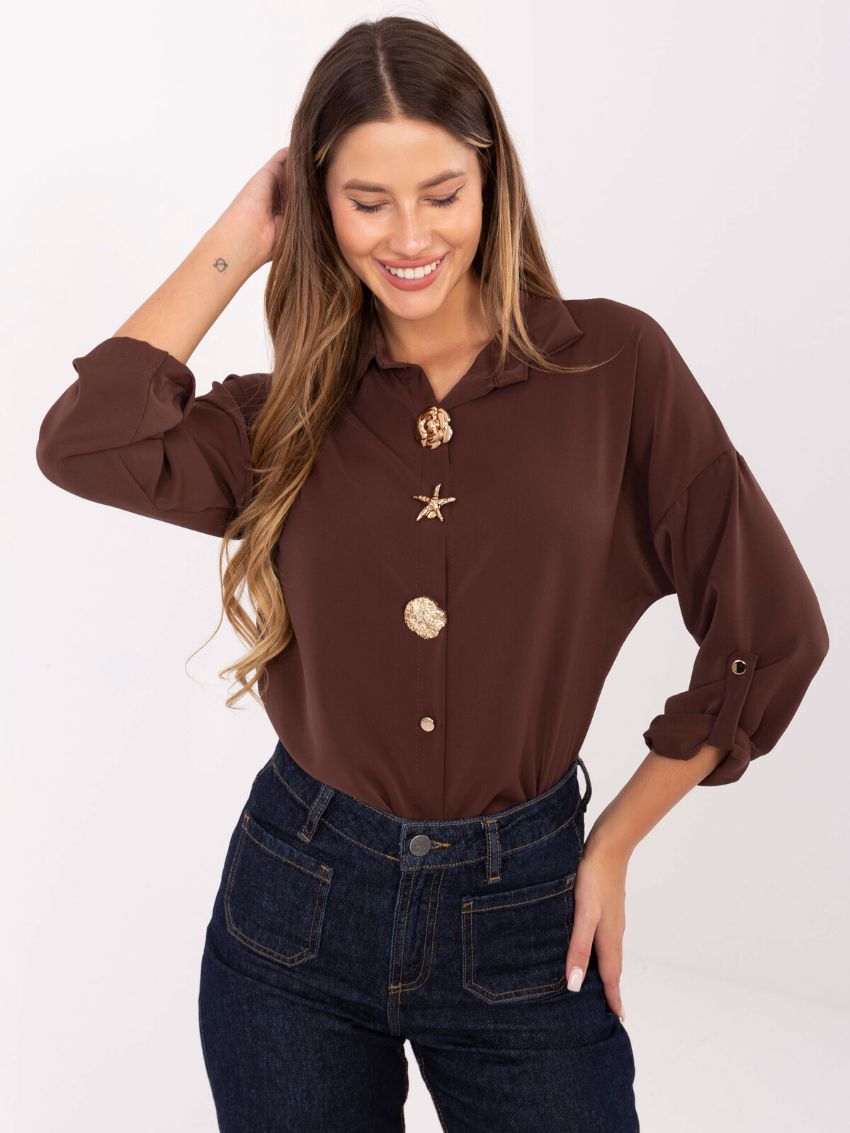 Shirt-MI-KS-4192.34-dark brown