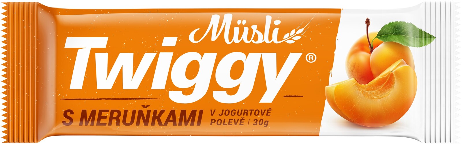Twiggy Müsli tyčinka s meruňkami celomáčená v jogurtové polevě 30 g