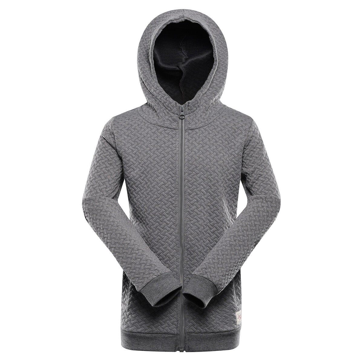 Dětská melírovaná mikina s kapucí alpine pro lelo tmavě šedá 104-110