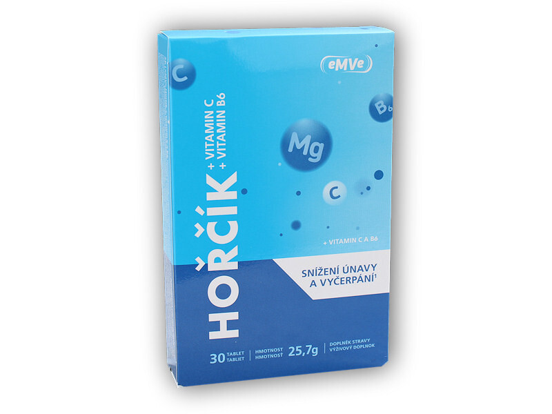 Vitar eMVe hořčík + vitamin C a B6 30 tablet blistr