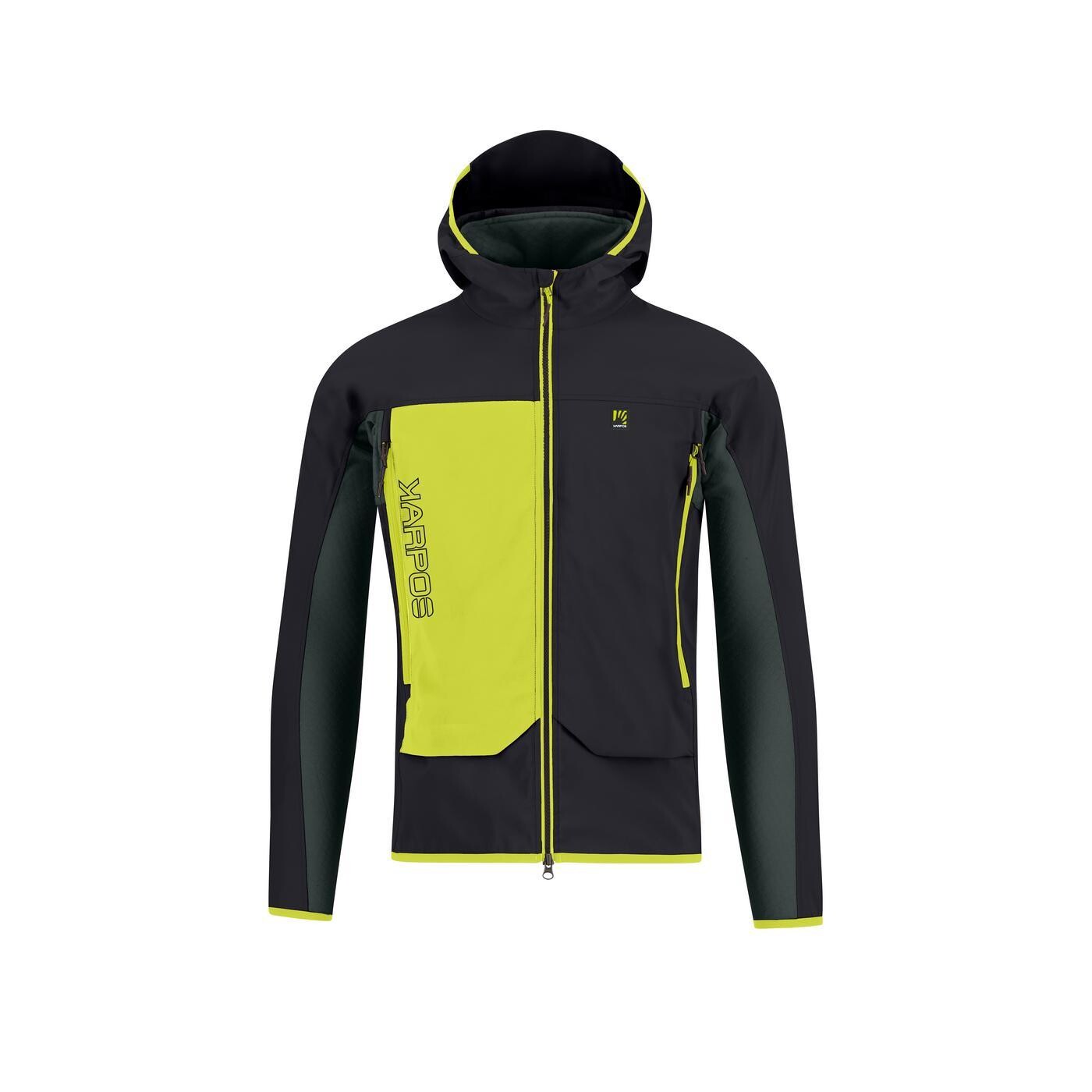 KARPOS Pizzo Bianco Jacket, Black/Woodl.Gray/Acid Lime velikost: L
