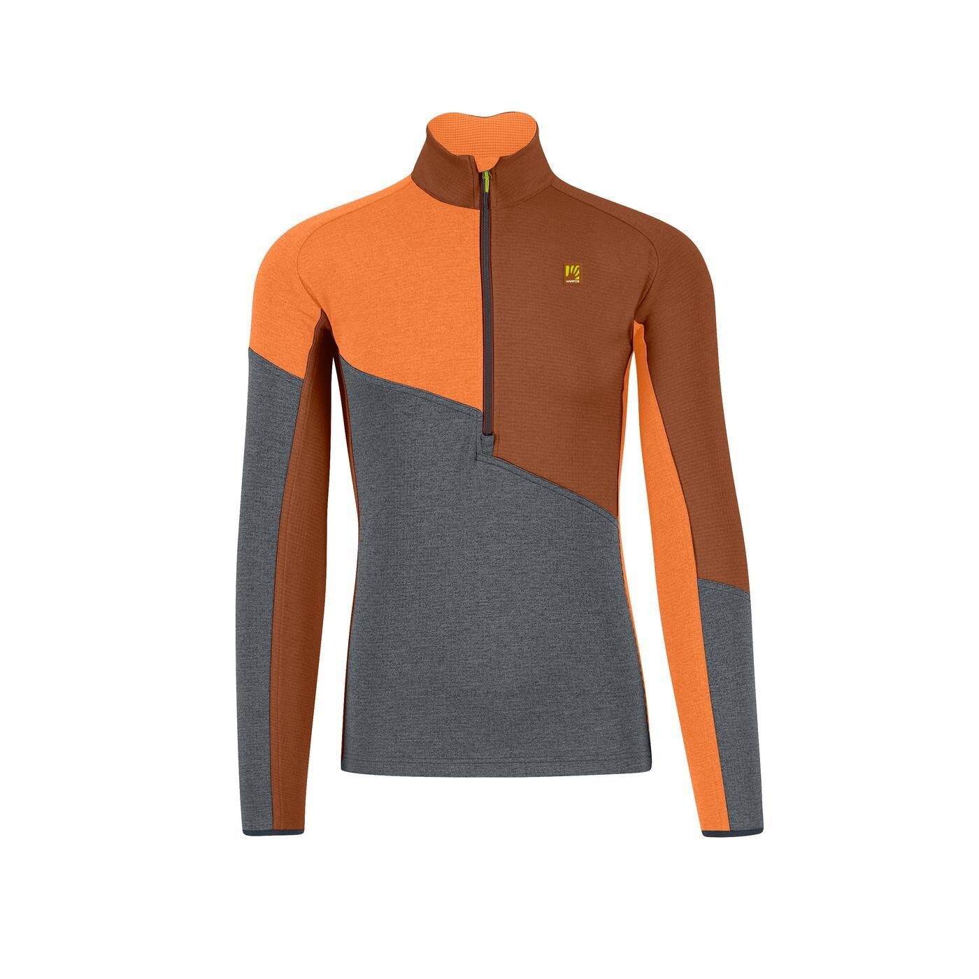 KARPOS Federa Half-Zip Fleece, Woodl.Gray/Mahogany/Vibr.Orang velikost: L