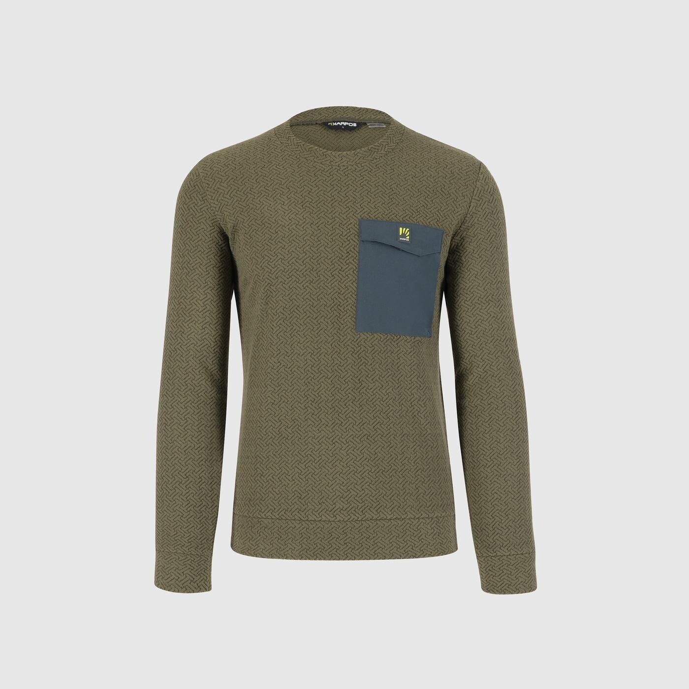 KARPOS Mesdi' Crewneck Fleece, Deep Depths/Woodl.Gray velikost: L