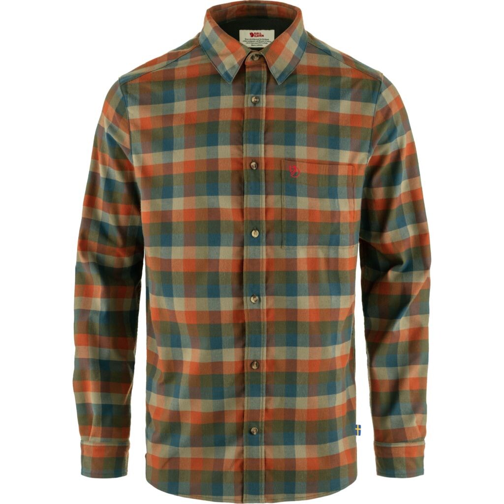 FJÄLLRÄVEN Lappland Stretch Flannel Shirt M, Laurel Green-Autumn Leaf (vzorek) velikost: M