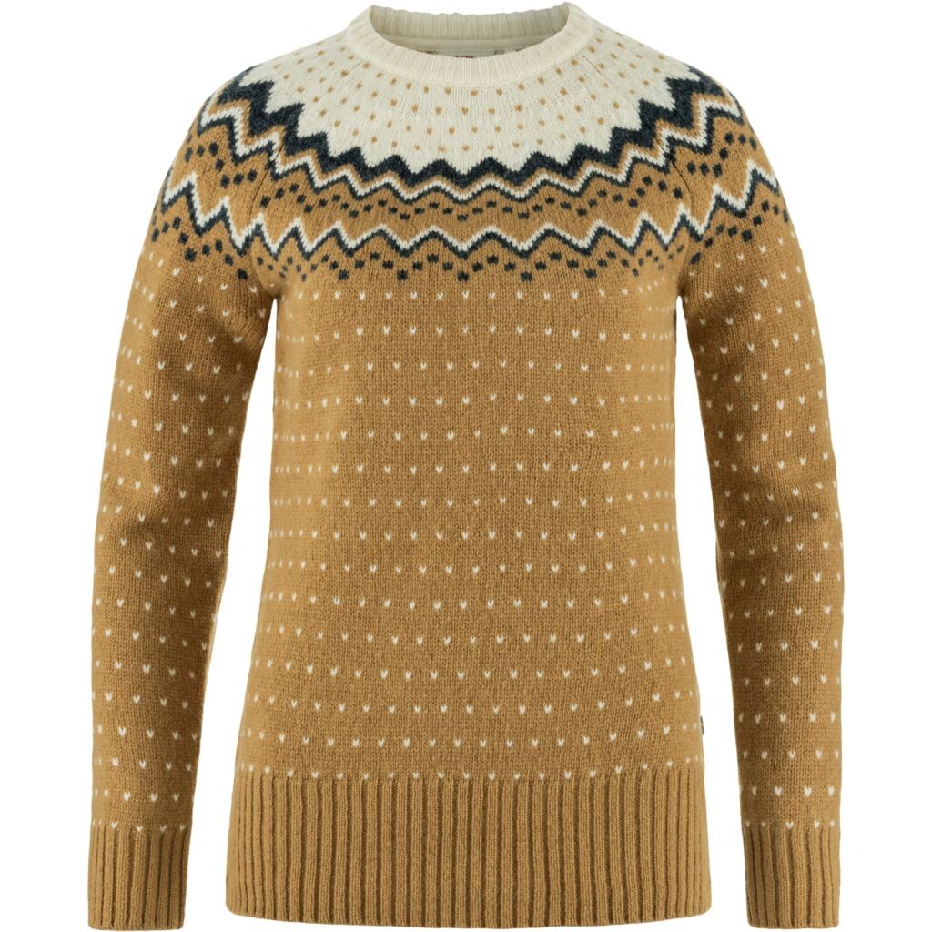 FJÄLLRÄVEN Övik Knit Sweater W, Buckwheat Brown-Chalk White (vzorek) velikost: S