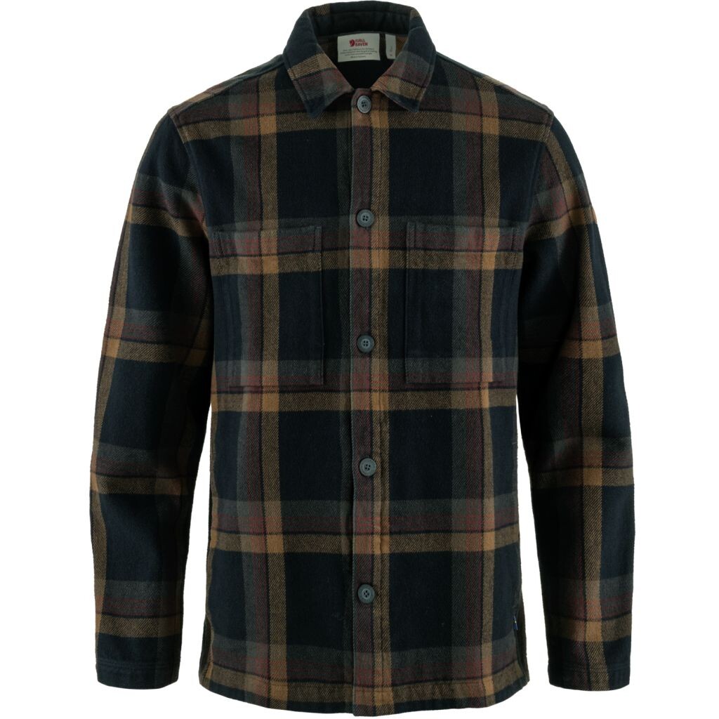 FJÄLLRÄVEN Singi Flannel Overshirt M, Dark Navy-Wood Brown (vzorek) velikost: M